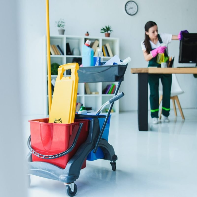 young-female-janitor-cleaning-office-with-various-cleaning-equipment.jpg Upholstery Cleaning Services in Dubai